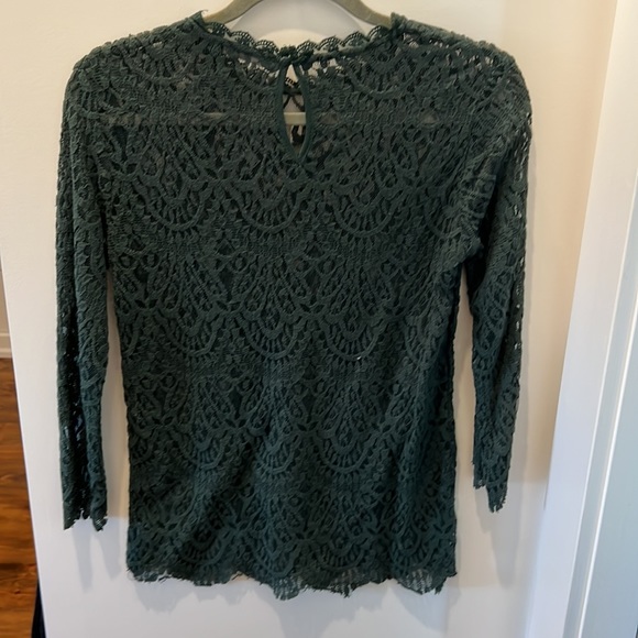 Zara green lace top. Size M. - Picture 2 of 2